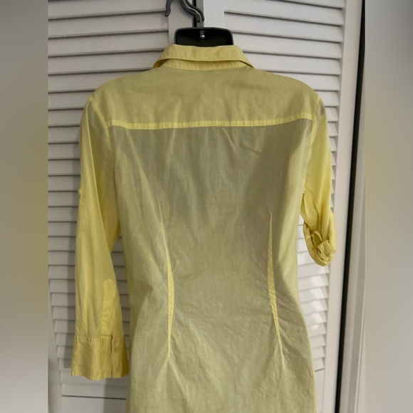 Theory yellow button down/up top long sleeve with pockets “marandel” - Picture 9 of 10